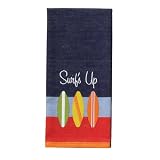 Embroidered Tropical Surfboard Surfs Up Kitchen Dishtowel Towel