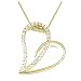Fancy Goldtone Open Heart with Clear Austrian Crystals Charm Pendant Necklace Elegant Trendy Fashion Jewelry