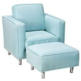 Jennifer Delonge Microsuede Ava Chair in Sky Blue