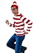 Where's Waldo Costume - Shirt, Hat, and Glasses Set