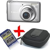 eHome Bundle: Canon A3100 IS Digital Camera +Hard Case +4GB SDHC (Powershot A3100IS 12MP 4xOptical Zoom 2.7 LCD)