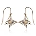 18k Yellow Gold Plated Sterling Silver Genuine Diamond Accent Butterfly Wire Earrings
