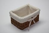 Shallow Lined Wicker Willow Storage Basket (S)