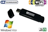 LM Technologies Wireless USB 2.0 Wifi Adaptor 802.11(b/g/n) Compatible - 300 Mbps - Class 1 (280mtr) Vista Ready.