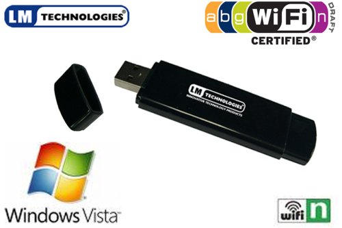 Childrens Toyshop  Electronics : LM Technologies Wireless USB 2.0 Wifi Adaptor 802.11(b/g/n) Compatible - 300 Mbps - Class 1 (280mtr) Vista Ready.