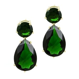 Buy Angelina's Simulated Emerald Earrings - Original Gold Plated Sterling Silver