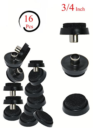 Â¾   Black Nail-on Felt Pads - Firm Hold - Prevent Scratches on Hardwood, Ceramic and Linoleum Floors - Wood Floor Protector - Easy to Install (16 Pieces)