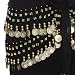 Black & Gold Dangling Coins Belly Hip Dance Wrap Belt Image #2