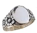 Jewelry : Victorian Style Sterling Silver Sunflower Signet Ring