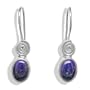 Sterling Silver Lapis Vertical Oval Earrings by Sajen