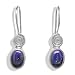 Sterling Silver Lapis Vertical Oval Earrings by Sajen