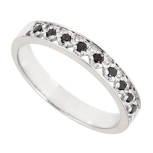 Buy 10K White Gold Black Diamond Wedding Anniversary Band Ring (0.11cttw, SI Clarity) Guides