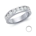 8 Diamonds Eternity Ring 9K Heavy White Gold