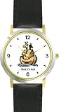 Noah's Ark No.3 - Biblical Theme - WATCHBUDDY&reg; DELUXE TWO-TONE THEME WATCH - Arabic Numbers - Black Leather Strap-Children's Size-Small ( Boy's Size & Girl's Size )