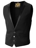 Doublju Mens Suit Separate Vest with 3 Button