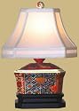 Unique Asian Design Lighting - 15" Imari Box Oriental Style Fine Table Lamp
