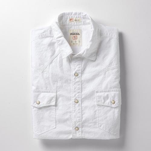 Dwight Western Shirt Color: WHITE