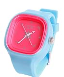 Epic Timepieces: The Catalyst- Hot Pink on Light Blue (Includes Additional White Band)