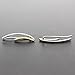 Pair of curved bar ear crawlers, pair of sterling silver ear cuffs, half gold plated bar earring pins, minimalist earcuffs, double tone line ear climbers handmade by Emmanuela