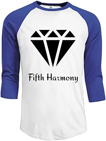 ZHUN Men's Fifth Harmony Diamond Logo 3/4 Sleeve Short Sleeve T Shirts XXL RoyalBlue