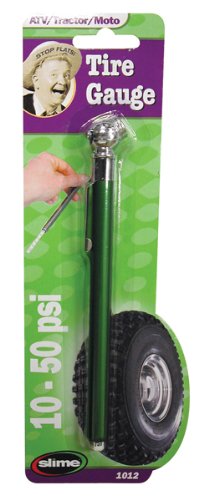 Slime 1023-A 10-50 PSI Pencil Gauge W Bonus Valve Caps