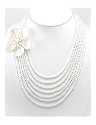 Comet Argent Light Flower Mother of Pearl Necklace In Sterling Silver