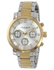 Akribos XXIV Womens AK623TT Grandiose Chronograph Two-Tone Stainless Steel Bracelet Watch