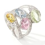 Sterling Silver Colored Cubic Zirconia Scatter Ring