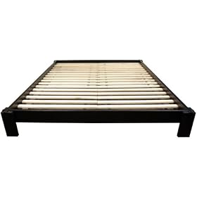 Best Price Quality Bargain - Black Zen Simple Hardwood Platform Bed - Twin, Queen, King, & Cal King