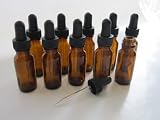 1/2 Oz Amber Glass Bottle with Glass Eye Dropper (15ml) - Pack of 10