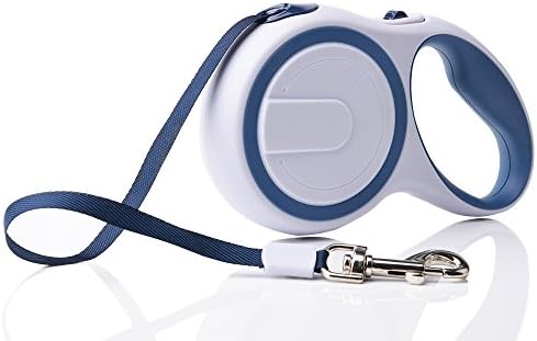 Retractable Dog Leash for Medium to Large Dogs up to 110 lbs16ft Nylon Belt Easy One Button Brake &amp; Lock Safety System- Large Ergonomic Handle, Classy Two Colors Design (Retail Package)