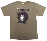 Impact Men's Jimi Hendrix Short Sleeve T-Shirt,Military Green,Large