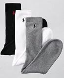 Polo Ralph Lauren Classic Cushion Foot 3 Pack Athletic Crew Socks