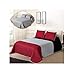 All American Collection New 3pc Solid Three Color Combination Reversible Bedspread Set (FULL/ QUEEN, Black/Grey/Red)