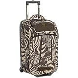 2009 Burton Wheelie Flight Deck Rolling Carry-on Luggage, Antique Ivory Zebra