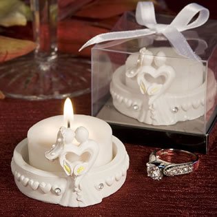 Elegant Heart Design Favor Saver Candles, 180