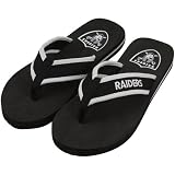 NFL Oakland Raiders Contoured Flip Flops - Black (10/11)