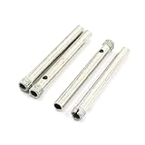 uxcell　ダイヤモンドガラスホールソー　6mm直径　全長51mm　 シルバートーン　4個