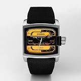 Diesel #DZ1456 Men's Yellow Black Rectangular Analog Watch