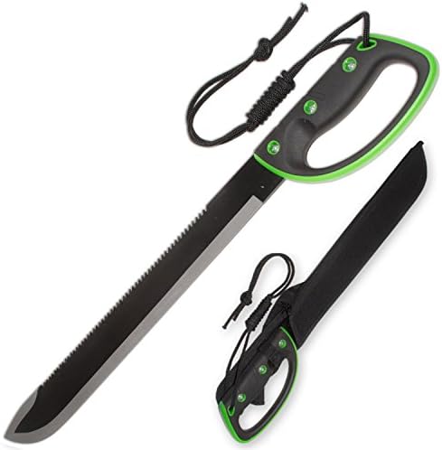 Serrated Saw Back Green Machete 23 Inches