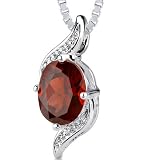 1.50ct Oval Shape Garnet Pendant in Sterling Silver