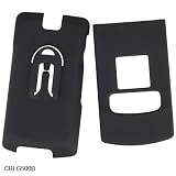 LG CU500 Rubberize Black Snap-On Crystal Case Cover with Removable Belt Clip