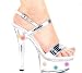 6 Inch Heel Mirror Sandal W Multicolor Lights (Silver/Clear;8)