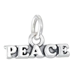 STERLING SILVER ANTIQUED "PEACE" CHARM
