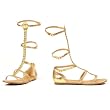 Egyptian Costume Shoe Cleopatra Gold Snake Skin Print Sexy Costume Shoes