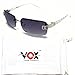 Sunglasses for Women Rimless Petite Fashion Eyewear Free Microfiber Pouch VOX