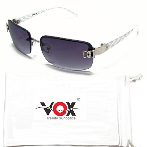 Sunglasses for Women Rimless Petite Fashion Eyewear Free Microfiber Pouch VOX