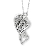 Angel of Protection Sterling Silver Heart Necklace