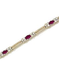 14kt Yellow Gold Oval Ruby and Diamond Bracelet