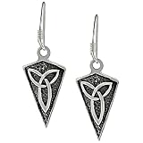 Sterling Silver Oxidized Celtic Triquetra Dangle Earrings